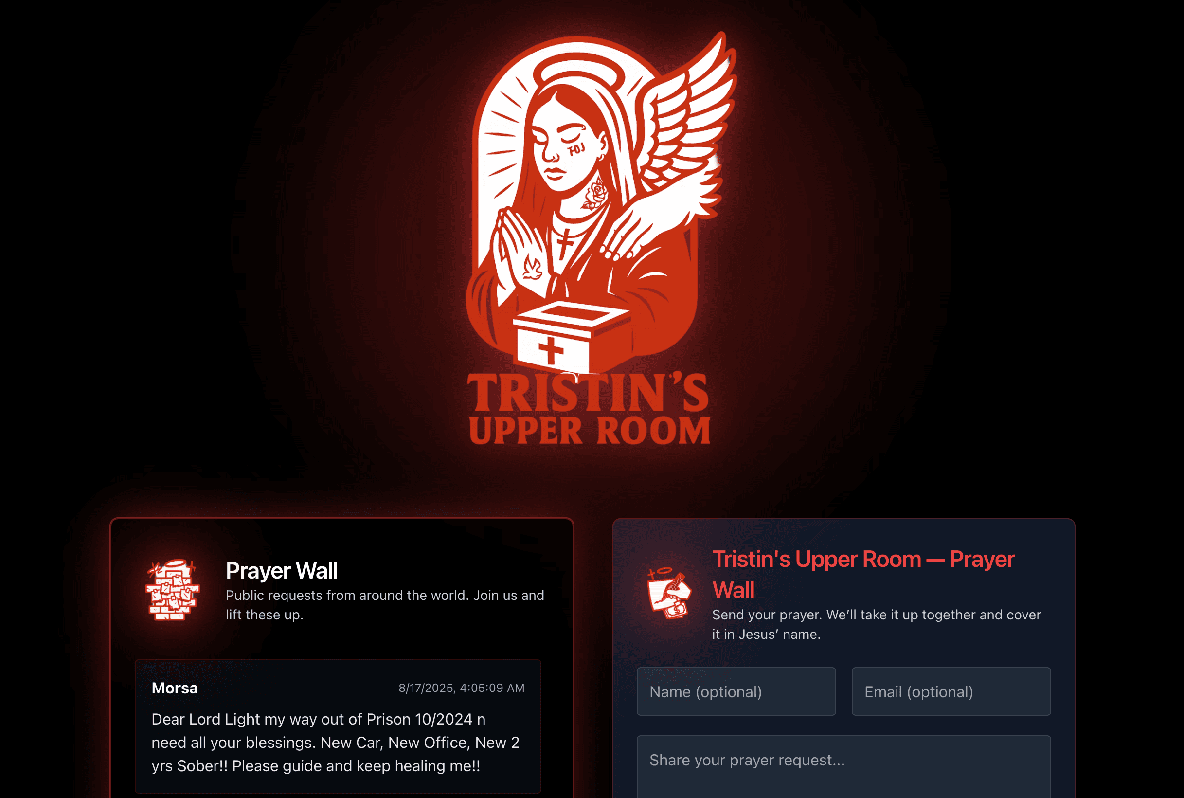 Section: Prayer Wall